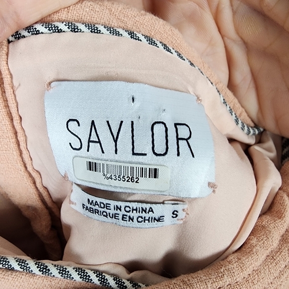 Saylor Janie Off The Shoulder Peach Linen Mini Dress SIZE SMALL - Picture 6 of 8